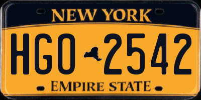 NY license plate HGO2542