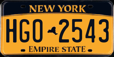 NY license plate HGO2543