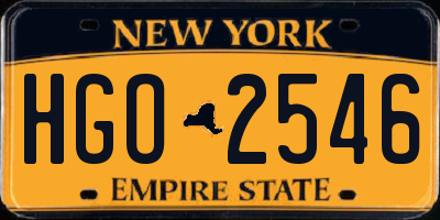 NY license plate HGO2546