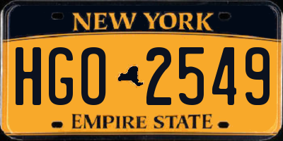 NY license plate HGO2549