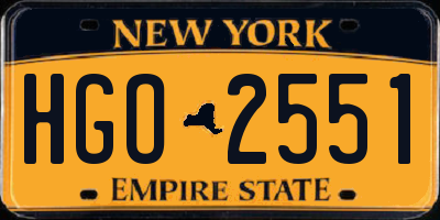 NY license plate HGO2551