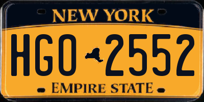 NY license plate HGO2552