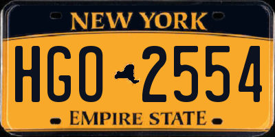 NY license plate HGO2554