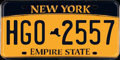 NY license plate HGO2557