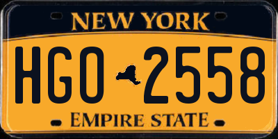 NY license plate HGO2558