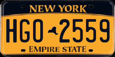 NY license plate HGO2559