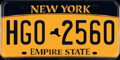 NY license plate HGO2560