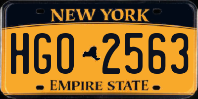 NY license plate HGO2563