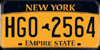 NY license plate HGO2564