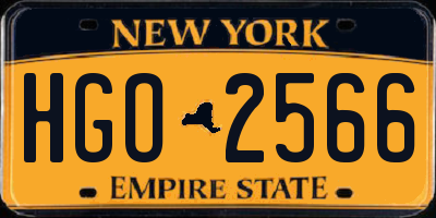 NY license plate HGO2566