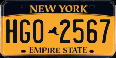 NY license plate HGO2567