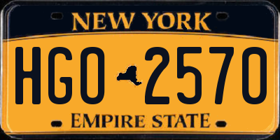 NY license plate HGO2570