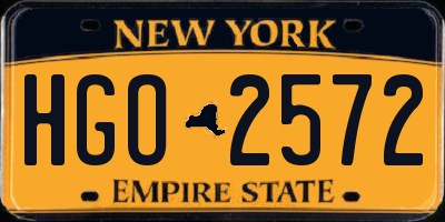 NY license plate HGO2572