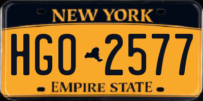 NY license plate HGO2577