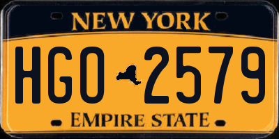 NY license plate HGO2579