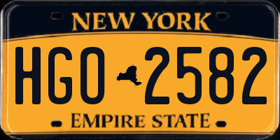 NY license plate HGO2582