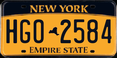 NY license plate HGO2584