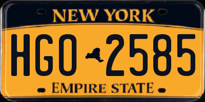 NY license plate HGO2585