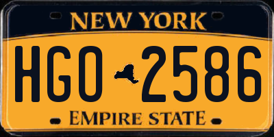 NY license plate HGO2586