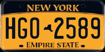 NY license plate HGO2589