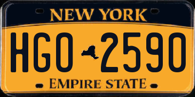 NY license plate HGO2590