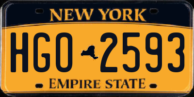 NY license plate HGO2593