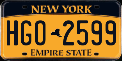 NY license plate HGO2599