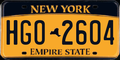 NY license plate HGO2604