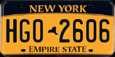 NY license plate HGO2606