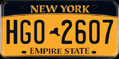 NY license plate HGO2607