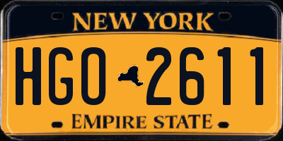 NY license plate HGO2611