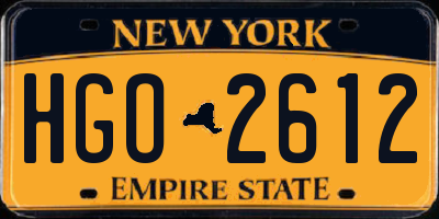 NY license plate HGO2612