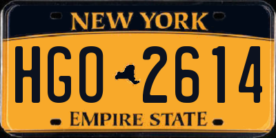 NY license plate HGO2614