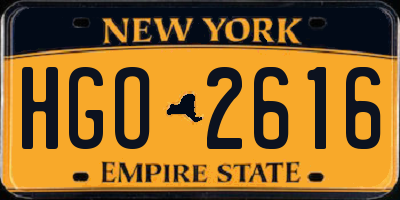 NY license plate HGO2616