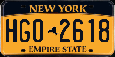 NY license plate HGO2618