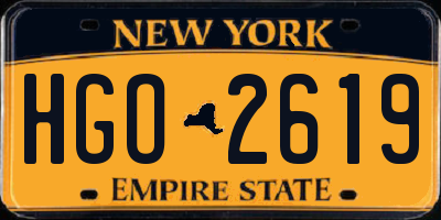 NY license plate HGO2619