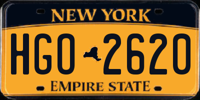 NY license plate HGO2620