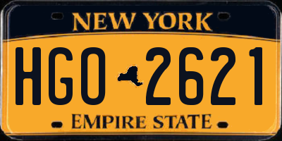 NY license plate HGO2621