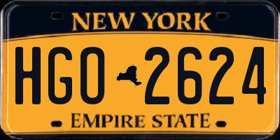 NY license plate HGO2624