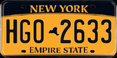 NY license plate HGO2633