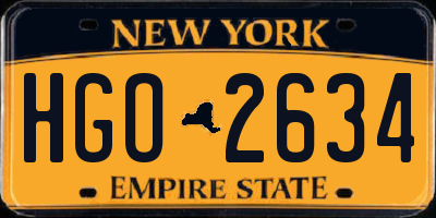 NY license plate HGO2634