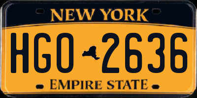 NY license plate HGO2636