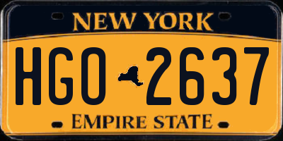 NY license plate HGO2637