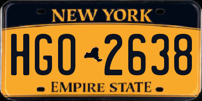 NY license plate HGO2638