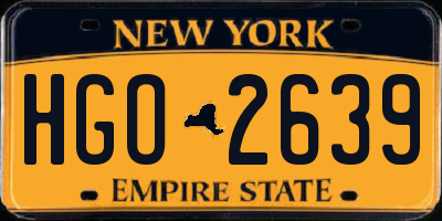 NY license plate HGO2639