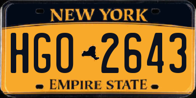 NY license plate HGO2643