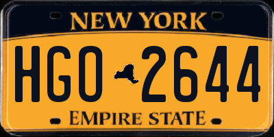 NY license plate HGO2644