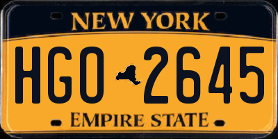 NY license plate HGO2645