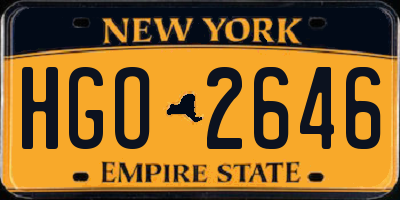 NY license plate HGO2646