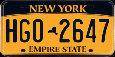 NY license plate HGO2647